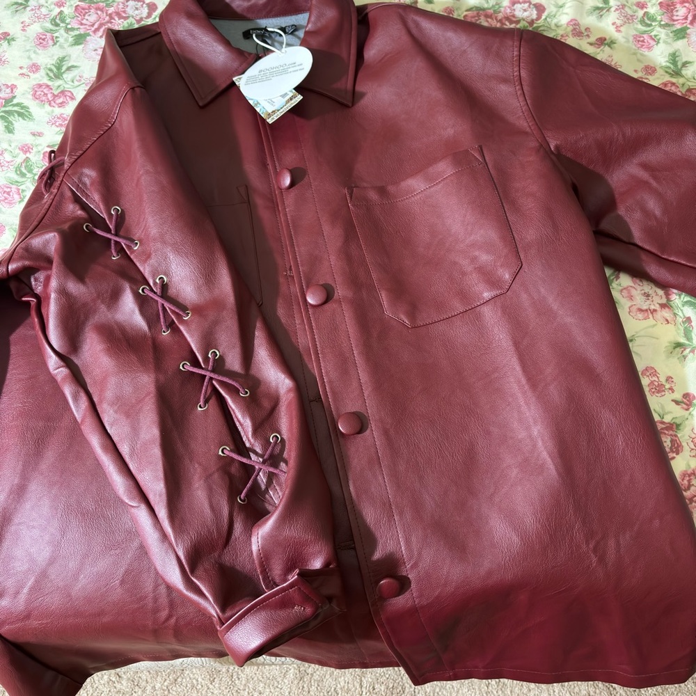 Burgundy Maroon Red Leather Jacket